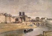 The Seine and the Quai give orfevres, Corot Camille